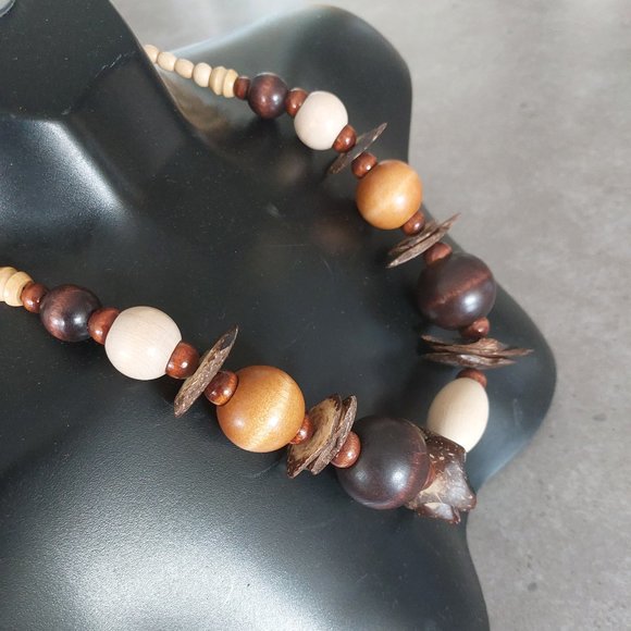 FASHION JEWELRY Women's Various Wood Beads Discs Necklace Earrings Bracelet NWOT - Picture 2 of 10